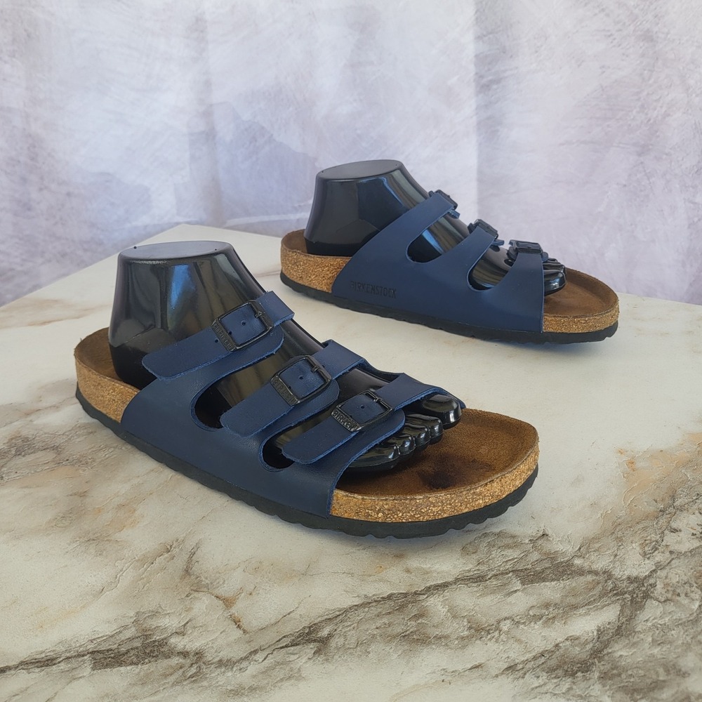 Birkenstock Florida Size 42 Men's Blue Sandals Soft Footbed
